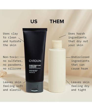 Cardon Men's Deep Pore Cleaning Clay Face Wash for Oily, Acne-Prone Skin - Korean Premium Skin Care | 3.4 Fl Oz (Pack of 1) - Buy Online on SooperMarket.com
