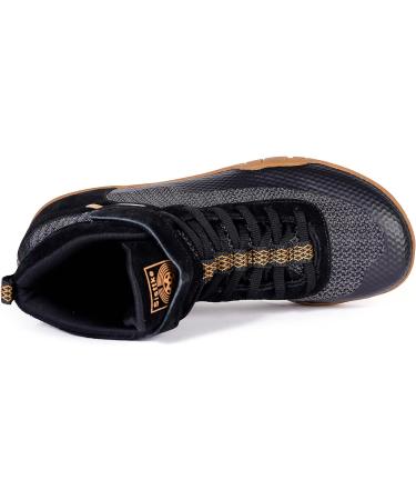 Wrestling Shoes Men Boxing Shoe Fitness Sneakers - Zero Drop Sole - 10 Wide - Black/Gold - Buy Online on SooperMarket.com