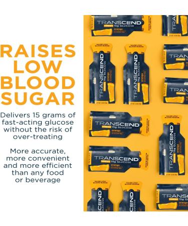 Transcend Glucose Gel Packs - Strawberry & Orange 50 Pack - FSA/HSA Eligible - Made in USA - 15g Dose - Diabetic Blood Sugar Support - Buy Online on SooperMarket.com