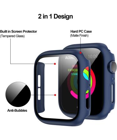 2 Pack Hard PC Case with Tempered Glass Protector for Apple Watch Series 3/2/1 42mm - Buy Online on SooperMarket.com