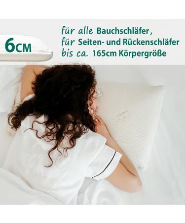 KNERST Belly Sleeper Pillow - Ergonomic Memory Foam Pillow for Ultimate Neck Support & Comfort - 6cm Flat Sleeping Pillow - Buy Online on SooperMarket.com