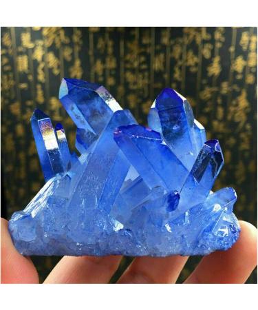 Crystals Blue Titanium Rainbow Aura Lemurian Quartz Cluster Crystal Point 1pcs Stone Collection (Size : 130-150g) - Buy Online on SooperMarket.com