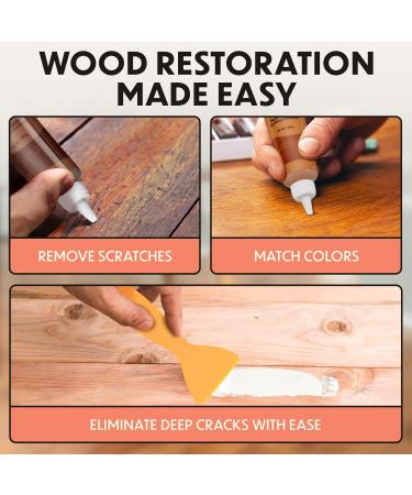 50PC Furniture Repair Kit - Brushes Markers Resin Wood Filler & More | Scratch & Molding Repair for Any Wood Color - Buy Online on SooperMarket.com