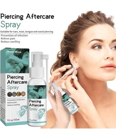 Piercing Aftercare Spray Ear Hole Care Spray Ear Piercing Cleaning Solution Portable Pierced Ear Care Solution Swelling Ear Pierced Skin for Ears Nose Nipples Belly 30ml*3 - Buy Online on SooperMarket.com