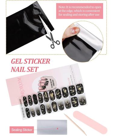 EBANKU Hot Gold Gel Nail Strips - Long Lasting, Waterproof, Real Nail Polish Wraps - Buy Online on SooperMarket.com