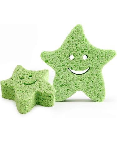 Toseky Kids Bath Sponge | Soft Baby Body Wash Scrubber Wood Pulp Sponge | Shower Sponge Dead Skin Remover Cute Shower Brush Bath Supplies for Toddler Kids Baby Green - Buy Online on SooperMarket.com