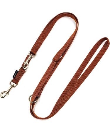 Adjustable Dog Leash for Large Dogs - Double Leash 5m Length Brown 20mm | International Shipping - Buy Online on SooperMarket.com