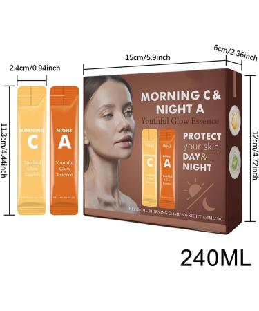 Morning C and Night Double Skin Beauty Essence | Anti-Aging and Skin Brightening Serum | Vitamin C Facial Serum | Day & Night Serum Set for Face Skin Care - Buy Online on SooperMarket.com
