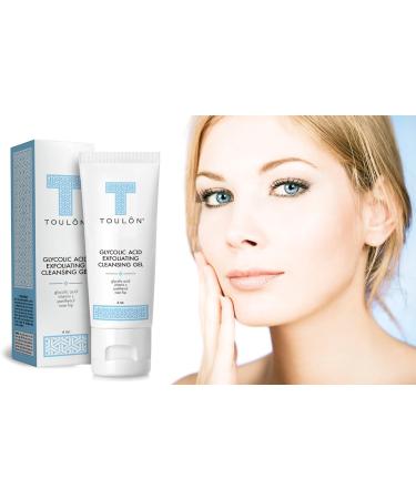 Toulon Glycolic Acid Facial Cleanser with Vitamin C & Rose Hip - Exfoliating Face Wash for Dry & Sensitive Skin - Women & Men - Buy Online on SooperMarket.com