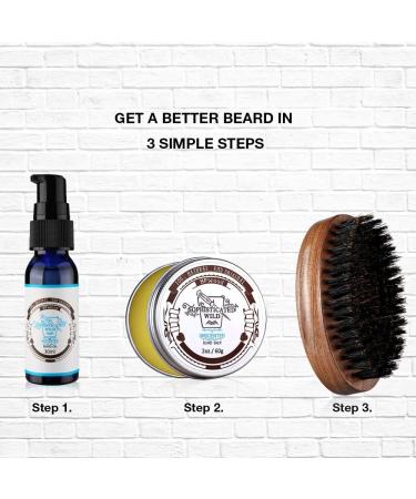 BFWood Boar Bristle Beard Brush - Military Style Walnut Black Wood - Buy Online on SooperMarket.com