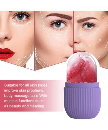 Ice Roller for Face and Eyes Gua Sha Massage Face Roller Ice Mould Reusable Facial Beauty Ice Roller Skin Care Tools for Brighten Skin Eye Puffiness Treatment (Purple) - Buy Online on SooperMarket.com