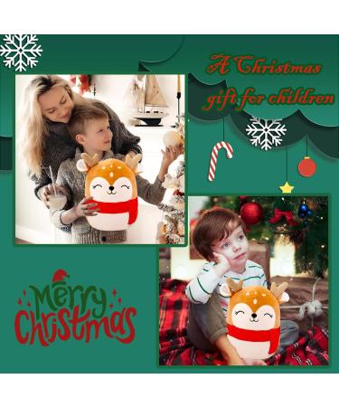 Christmas Elk Stuffed Animal Plush Pillow - Cute Soft Toy for Kids - Perfect Gift for Christmas & Birthdays - Decorative Pillow for Sofa & Bedroom - Buy Online on SooperMarket.com