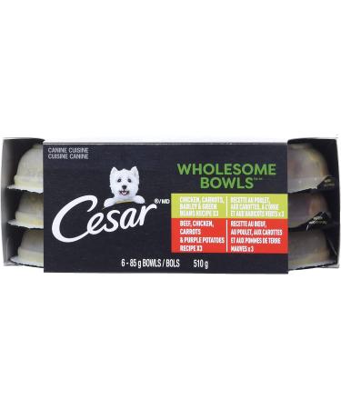 CESAR Simply Crafted Wet Dog Food Chicken Carrots & Green Beans & Wholesome Bowls Wet Dog Food Chicken Carrots Barley & Green Beans - Beef Chicken Carrots & Purple Potato 6x85g Variety Pack - Buy Online on SooperMarket.com