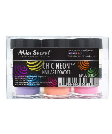 Mia Secret Chic Neon Collection Nail Art Acrylic Powder  (Set of 6 Color)