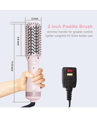 3-in-1 Ionic Hair Brush Dryer Pink - Anti-Scald One Step Paddle Brush Styler with ALCI Safety Plug - Buy Online on SooperMarket.com