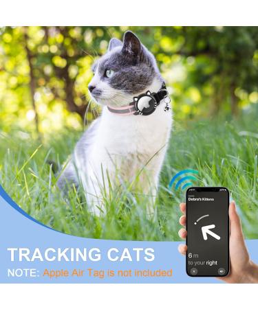 Ytanest Luminous AirTag Cat Collar | Reflective & Breakaway with Apple AirTag Holder | GPS Tracker & Safety Elastic Band | Pink XS (7-9 Inch) - Buy Online on SooperMarket.com