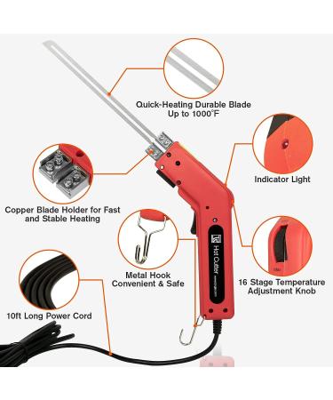 RONGTER Foam Cutter Pro Electric Hot Knife (200W) - Styrofoam Cutting Tool with Blades for Engraving & DIY Handmade - Buy Online on SooperMarket.com
