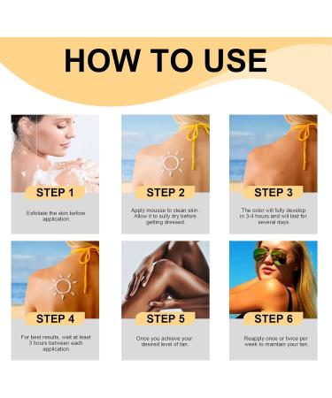 Dark Self Tanning Foam Tanning Mousse Summer Body Face Sunless 60ML Self Tanner Foam Moisturizing Skin Firming Face Tanning Balm for Women - Buy Online on SooperMarket.com