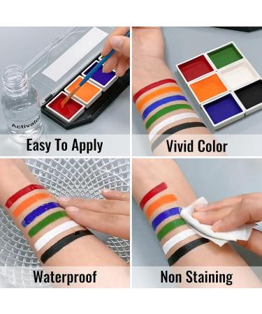 12 Colors Alcohol Activated SFX Makeup Palette - Professional Waterproof Face & Body Paint for Cosplay Theatre & Film - Buy Online on SooperMarket.com