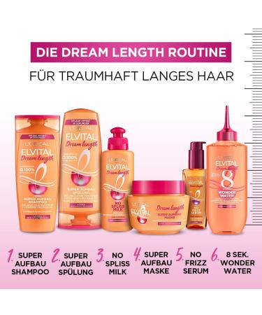 L'Or al Paris Elvital Conditioner for Fragile Hair with Castor Oil - Dream Lengths Super Structure Rinse 250 ml | International Shipping Available - Buy Online on SooperMarket.com
