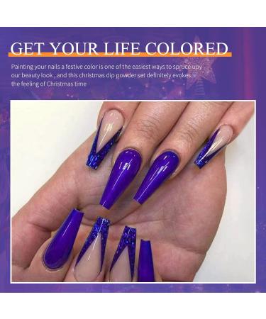 Dark Purple Nail Dip Powder - 28g/Box, No Lamp Cure, Natural Dry, Summer Gel Color (No.30) - Buy Online on SooperMarket.com