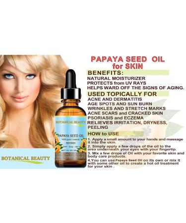 Botanical Beauty Papaya Seed Oil - 100% Pure Cold Pressed Carrier Oil for Skin Hair & Lip Care | 0.5 Fl. oz - Buy Online on SooperMarket.com