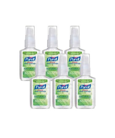 Purell Advanced Hand Sanitizer Naturals with Plant Based Alcohol, Citrus scent, 2 Fl Oz Travel Size Pump Bottle (Pack of 6)- 9623-04-EC