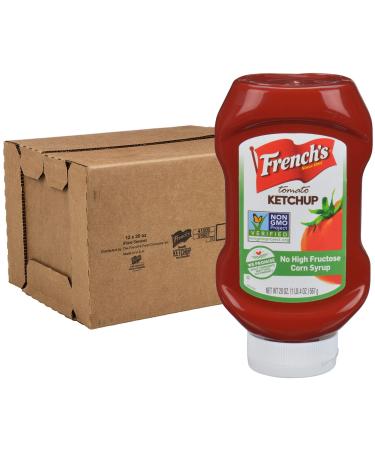 French's Tomato Ketchup 20 oz (Pack of 12) - One 12 Pack of 20 Ounce Ketchup Squeeze Bottles Made with California Tomatoes for a Tangy Sweet Flavor 20 Ounce (Pack of 12)