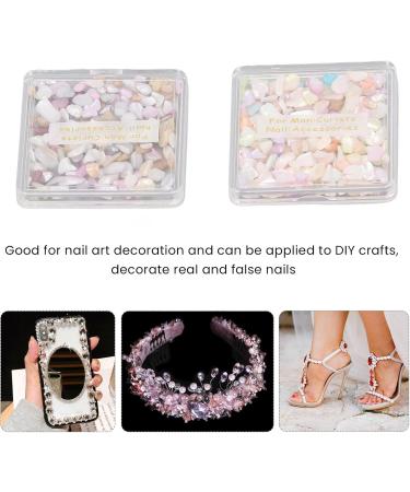 Nail Flakes Shell Slices Irregular Nail Jewelry Decorations 2 Boxes for Salon - Buy Online on SooperMarket.com