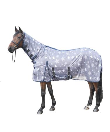 HKM 4057052161001 Fly rug -Stars- Combo9512 Grey/White145 grey/white back length 145 cm