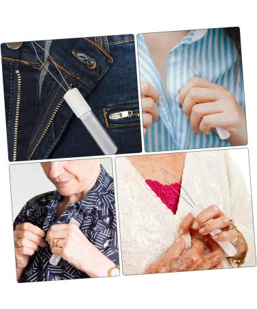 Button Hook Helper 2pcs Hook Zipper Pull Grip Zipper Hook Coat Acrylic White Jacket Elder - Buy Online on SooperMarket.com