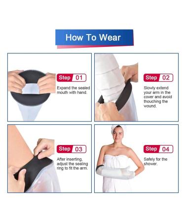 Pteanecay 2X Waterproof Cast Cover Arm Adult Forearm for Shower Bath Swimming Watertight Protection Fingers Wrists Wound - Buy Online on SooperMarket.com