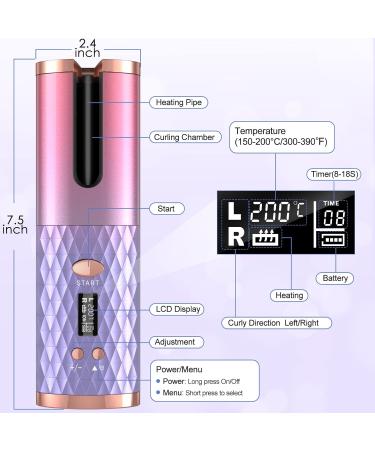 Shop Cordless Automatic Curling Iron - 6 Temps & Timers Rechargeable Scald-Free | International Shipping Available - Buy Online on SooperMarket.com