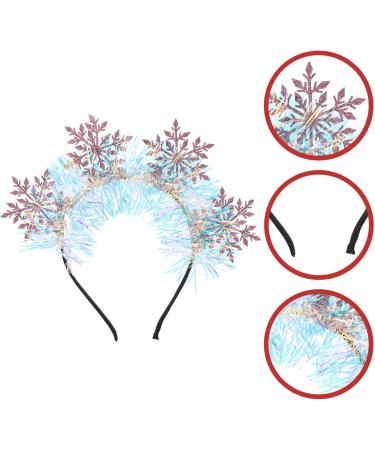 Christmas Snowflake Headbands Glitter Tinsel Headbands Sparkling Christmas Hair Hoop Headpiece Xmas Holiday Favors for Women Costume Pink - Buy Online on SooperMarket.com