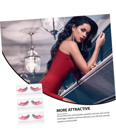 ABOOFAN 3pairs Halloween False Eyelashes Fake Eyelashes Artificial Eyelashes Women False Eyelashes Cosplay Eyelashes Lashes Exaggeration Lashes Extend 3d Imported Fiber Strip - Buy Online on SooperMarket.com