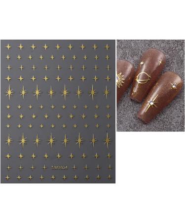 JMEOWIO 9 Sheets Colorful Star Nail Art Stickers Decals - Self-Adhesive Silver Supplies for Nail Design - Buy Online on SooperMarket.com