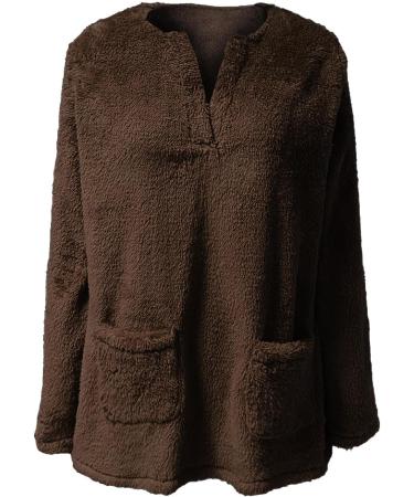 AMhomely Women's Plus Size Double Fleece Hoodie - Cozy V Neck Pullover With Pocket, Soft Winter Lounge Top - Buy Online on SooperMarket.com