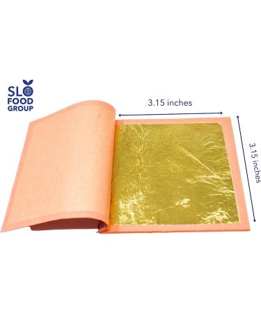 Slofoodgroup 24 Karat Edible Gold Leaf Loose Sheets - 10 Sheets Per Book - 3.15in x 3.15in Size - for Edible Decoration, Crafting, Art - Buy Online on SooperMarket.com