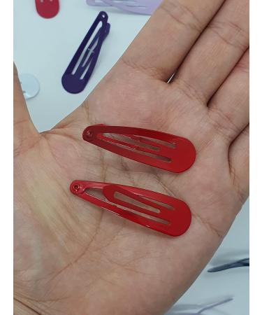 6 PCS Metal Snap Hair Clips - Red Hair Grips 5CM Long - Buy Online on SooperMarket.com