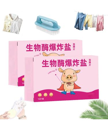 Multi-functional Bio-Enzyme Cleaning Tablets Active Biological Enzyme Washing Powerful Stain Removing Bio-Enzyme Cleaning Tablets All Purpose Cleaning Tablets Quick 3-Minute Clean (2pcs)