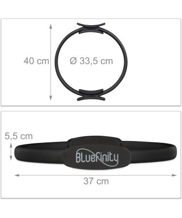 Buy Bluefinity Pilates Ring - Double Handle Padded Resistance Yoga Ring 37 cm Black | Ideal for Home Workouts & Exercises - Buy Online on SooperMarket.com