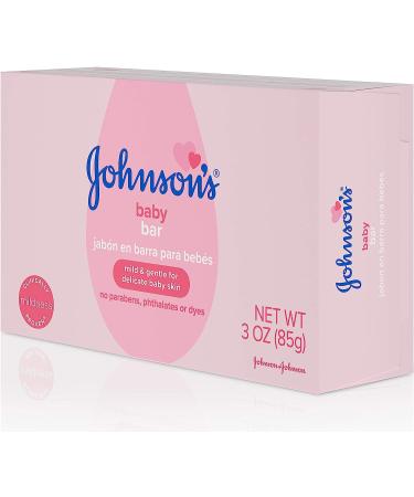 Johnson's Baby Soap Bar 3oz - Gentle Hypoallergenic Formula for Baby Bath and Skin Care - Buy Online on SooperMarket.com