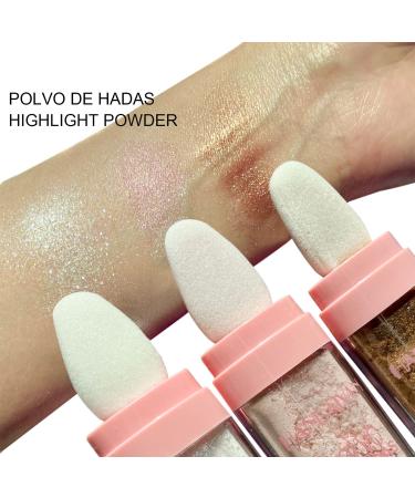 Polvo De Hadas 3-Color Highlighter & Body Glitter Powder (01) - Shimmering Fairy Makeup for Face & Body - Buy Online on SooperMarket.com