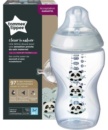 Tommee Tippee Closer to Nature Baby Bottle 340ml - Assorted Pippo le Panda Design - Buy Online on SooperMarket.com