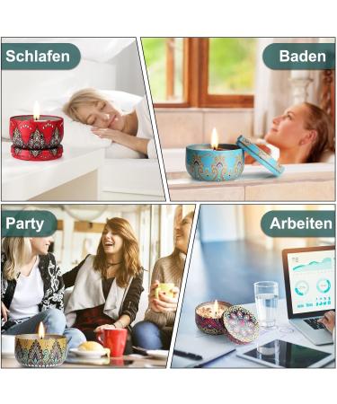 Edimens Fragrance Candles Gift Set - 4 Large Soy Wax Aromatherapy Candles for Women | Perfect for Mother's Day Christmas Birthdays & Valentine's Day - Lavender Vanilla Rose & Lemon Scented Travel Cans - Buy Online on SooperMarket.com