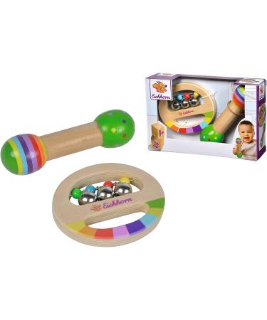 Eichhorn 2-Piece Music Set - Colorful Wooden Instruments with Bells & Stick Ideal for Kids 1 Year & Up - International Shipping Available - Buy Online on SooperMarket.com