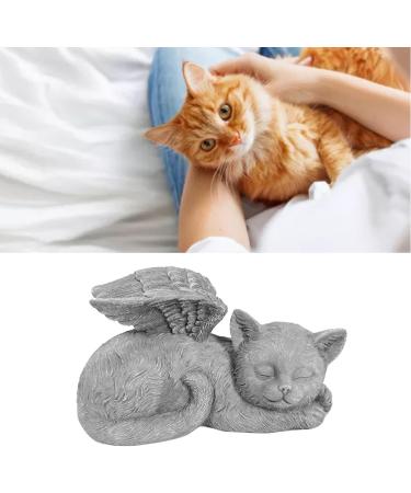 Qcwwy Pet Memorial Statue | Angel Cat Grave Marker | Resin Sleeping Pet Angel Sculpture | Tribute Ornament for Pet Memorials - Buy Online on SooperMarket.com