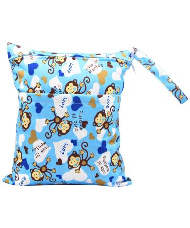 Baby Diaper Bag Wet Dry Bag Baby Nappy Organizer Bag Waterproof Zipper Bag Washable Reusable Baby Cloth Wet Bag (Color 1 L) Color 1 L