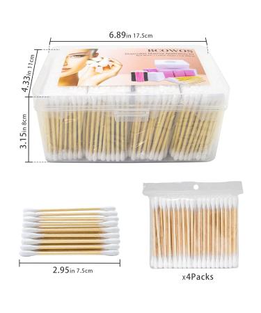 Bamboo Cotton Swabs 800 Count - Biodegradable Organic Double Round Tips - 3 inch for Ears Makeup Pets - Eco-Friendly Household Cleaning - Buy Online on SooperMarket.com