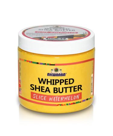 Akwaaba Whipped Shea Butter (Slice Watermelon) 12 oz - Body & Hair Moisturizer - Raw Shea Butter from Ghana - Vitamins A & E - Natural Yellow - Buy Online on SooperMarket.com